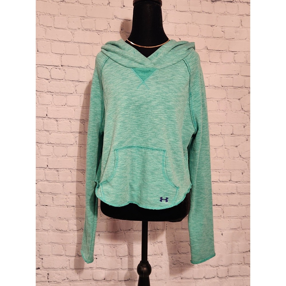 Under Armour cropped hoodie, raw hem, sz L‎
